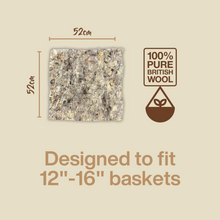 Load image into Gallery viewer, 100% Pure Hortiwool Hanging Basket Liners sized to fit 12&quot;, 14&quot; &amp; 16&quot; (2 liners per pack)
